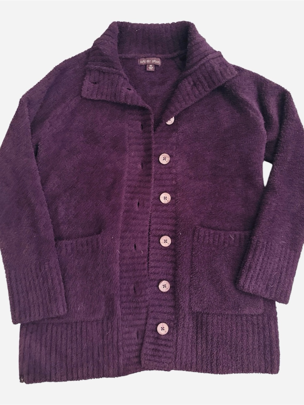 Barefoot Dreams Plum Button Down Cozy Soft Cardigan Size XS